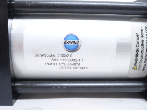 Bimba CYL-854876; Air Cylinder; 2"ID x 2" Stk; 250PSI; 1/4NPT