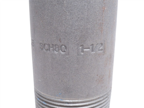 Industry-Std 1LMN2; Pipe Nipple; Sch: 80; 1-1/2NPT; 4" Long