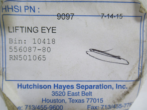Hutchison 5556087-80; Eye Bolt; 1-3/4"ID; #1-12 SAE Threads