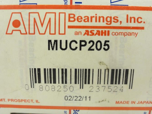 AMI MUCP205; Pillow Block Bearing; SS; 25mm ID; 2-Bolt