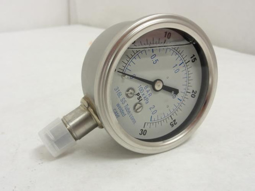 Precision Instrument 301LFW-254C; SS Pressure Gauge; 0-30PSI