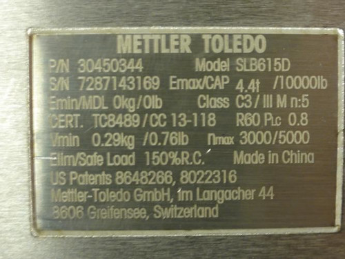 Mettler Toledo SLB615D; Load Cell; Nmax 3000/5000