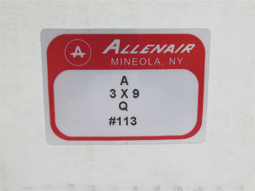 Allenair A 3 X 9 Q; Air Cylinder; 3" Bore x 9" Stroke