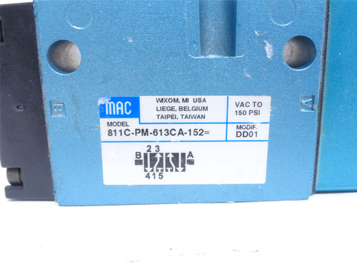 MAC 811C-PM-613CA-152; Solenoid Air Valve; 20-150PSI; 24VDC