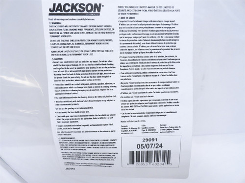 Jackson 29091; Lot-4; Clear Face Shields