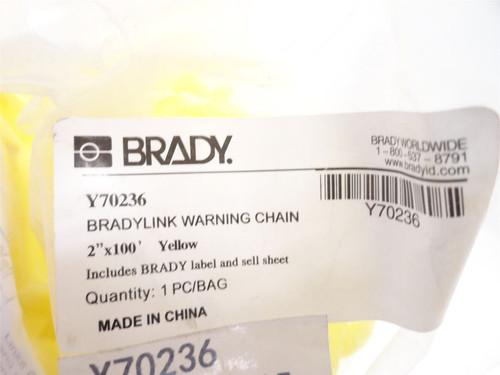 Brady Y70236; Lot-100'; Polyethylene Plastic Chain; 2" Link OD