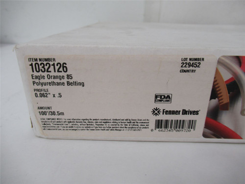Eagle 1032126; Polyurethane Belting 0.062'x.5" x 100'/30.5m