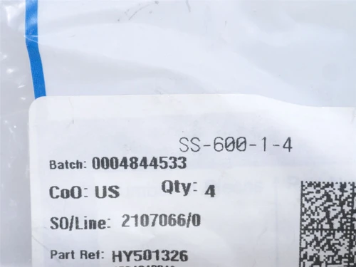 Swagelok SS-600-1-4; Tube Adapter; SS-316; 3/8" Tube x 1/4NPT