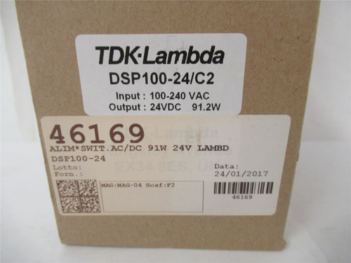 TDK Lambda DSP100-24/C2; Power Supply 240VAC Input 24VDC Out
