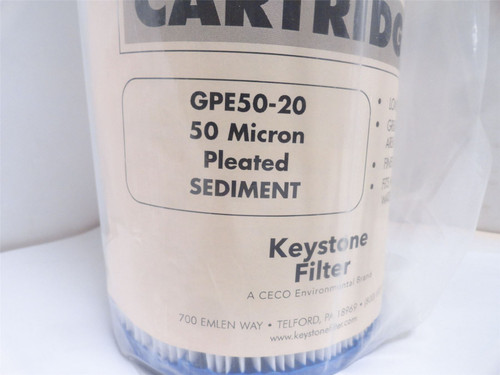 Keystone GPE50-20; Pleated Sediment Filter Cartridge