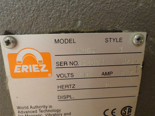 Eriez HD56; Vibratory Feeder; No Tray; 230VAC