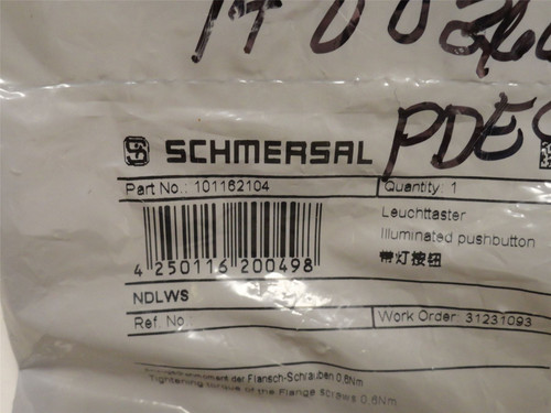Schmersal NDLWS; Illuminated Switch 101162104; 22mm Mount
