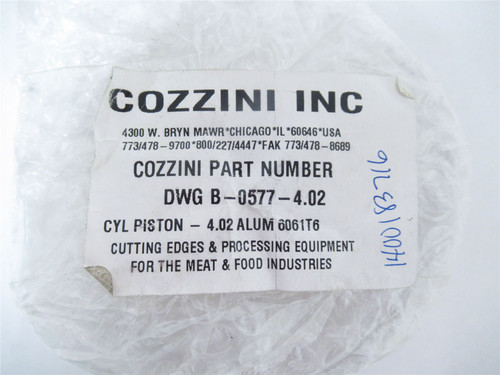 Cozzini DWG B-0577-4.02; Cyl Piston 4.02 Aluminum