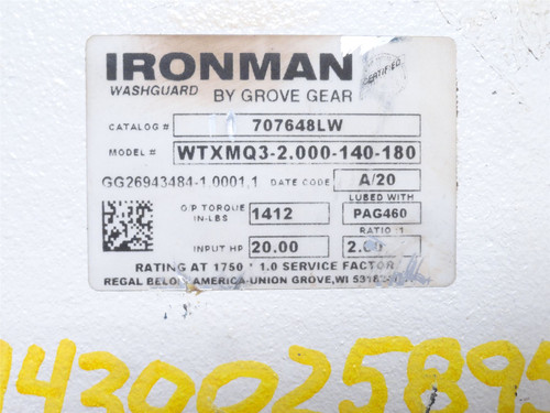 Grove Gear WTXMQ3-2.000-140-180; Helical Ratio Multiplier 2:1