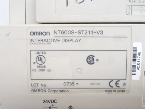 Omron NT600S-ST211-V3; Interactive Touch Display 24VDC; 9" Diagonal