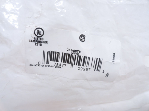 Leviton 061-9878; White Glazed Porcelain Lamp Base; 660W 600V
