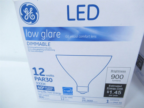GE PAR30; Lot-3 LED 12 Watt Dimmable Low Glare Flood Light
