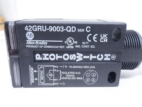 Allen-Bradley 42GRU-9003-QD; Photo Sensor; 70-264VAC/DC; 4VA