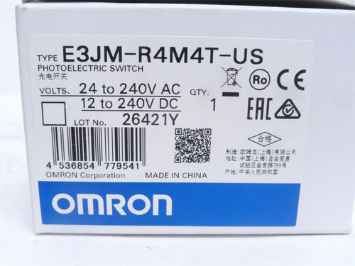 Omron E3JM-R4M4T-US; Photo Sensor; 12-240VAC/DC; SPDT