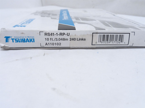 Tsubaki RS41-1-RP-U; Roller Chain #41; 10' Long; Riveted