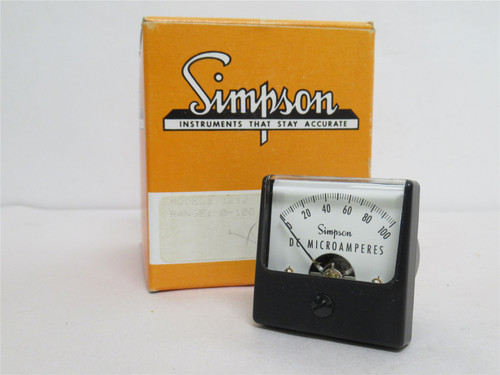 Simpson 1212-04295; Analog Panel Meter 0-100VDC; Size: 1-1/2"