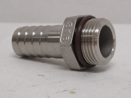 Industry-Std 3DTT3; Barbed Fitting. 3/4 BOSS x 3/4 Hose SS316