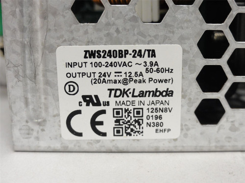 TDK-Lambda ZWS240BP-24/TA; Power Supply; 100-240VAC; 3.9A In