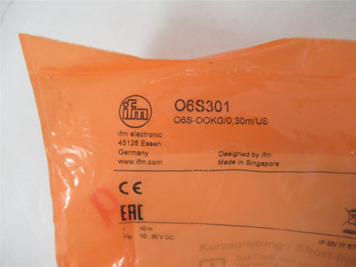 IFM O6S301; Photoelectric Sensor 0-10m  2wire DC PNP