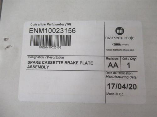 Markem ENM10023156; Spare Cassette Brake Plate Assembly