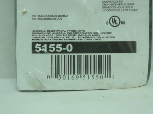 Bell 5155-0; Weatherproof Cover; Single Gang; 4-1/2" Height