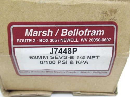 Marsh/Bellofram J7448P; Pressure Gauge; 1/4NPT; 0-100PSI