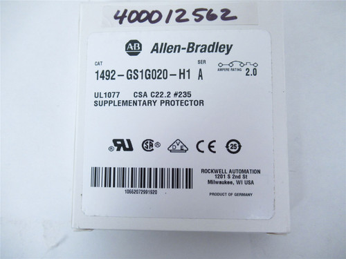 Allen-Bradley 1492-GS1G020-H1; Breaker 2A 1P 277VAC 1NO Aux