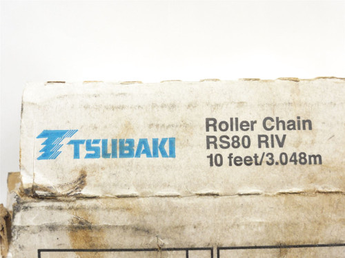 Tsubaki RS80-10; Riveted Drive Chain #80; 10' Long
