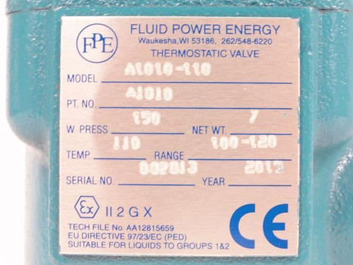 Fluid Power A1010-110; Aluminum Thermostatic Valve 1"NPT