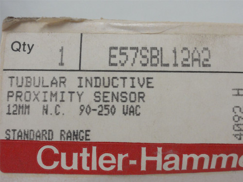 Eaton E57SBL12A2; Proximity Sensor; 2M Cable; NC; 90-250VAC