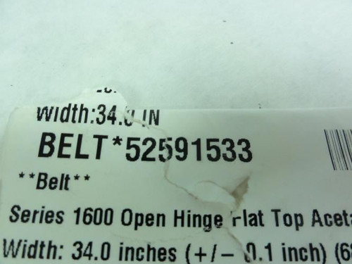 Intralox 52591533; Conveyor Belt; 14.01 Ft Length; 34" Width