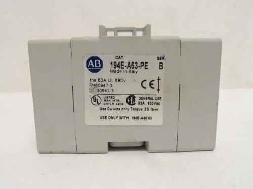 Allen-Bradley 194E-A63-PE; Grounding Terminal; 63A; 690V