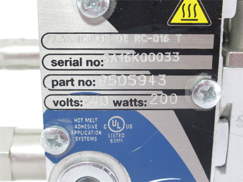 Nordson 8505943; Hot Melt Adhesive Unit; 240V; 200W