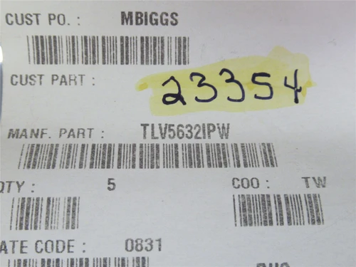 TI TLV5632IPW; Lot-5 Digital-Analog Converters 8bit/Channel
