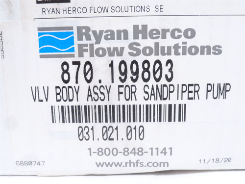 Sandpiper 031.021.010; Valve Body Assembly 870.199803