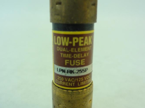 Bussmann LPN-RK-25SP; Low-Peak Fuse; 25A; 250VAC; 125VDC