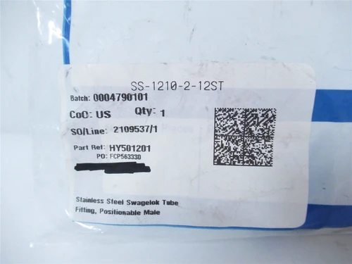 Swagelok SS-1210-2-12ST; SS Elbow 3/4"tubeOD 1-1/16-12SAE ST