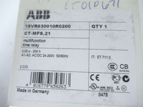 ABB CT-MFS.21; Time relay; multifunction 2c/o 24-240V AC/DC
