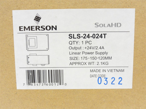 Emerson SLS-24-024T; Linear Power Supply; 120/240VAC In