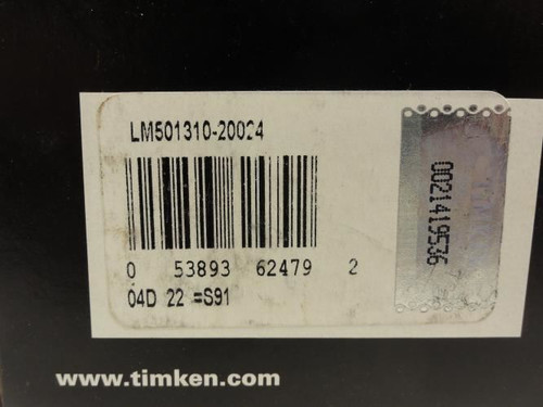 Timken LM501310; Bearing Cup 2-29/32" OD x 0.58" Wide
