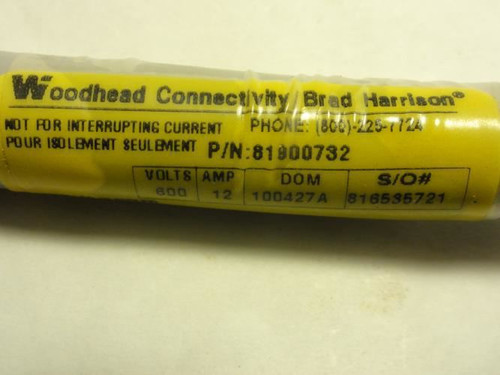 Woodhead 81900732; Connector Cable; 4P; 600V; 12A
