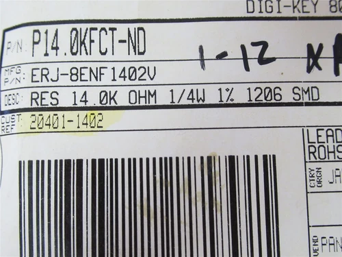 Panasonic ERJ-8ENF1402V; Lot-177 Thick Film Resistor 14kOhm