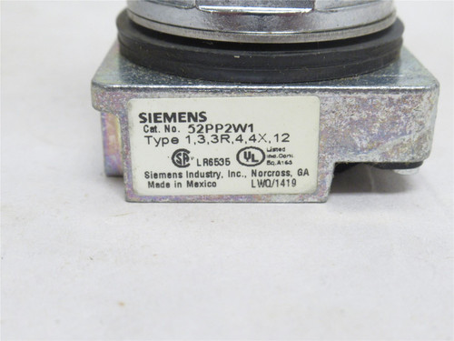 Siemens 52PP2W1; Non-Illuminated Push-Pull Operator 2-Position