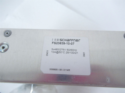 Schaffner FS23639-10-07; EMC Line Filter 10amp 480VAC 3phace