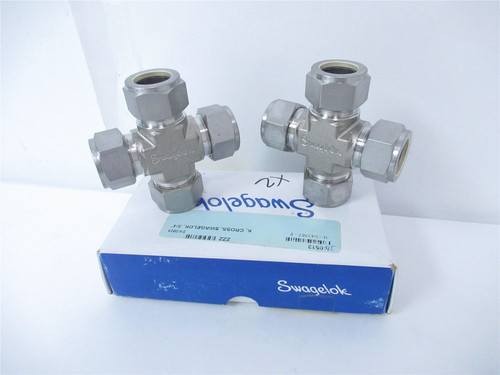Swagelok SS-1210-4; Box-2 Cross Tube Fitting  .75" Tube OD SS